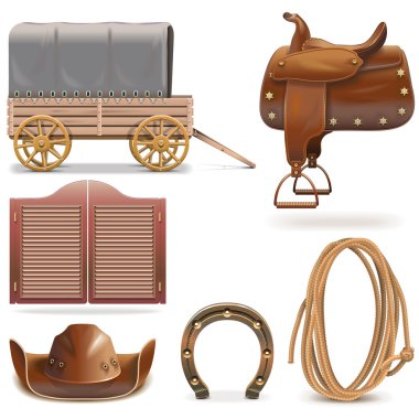 Vektör kovboy Icons 2 Set