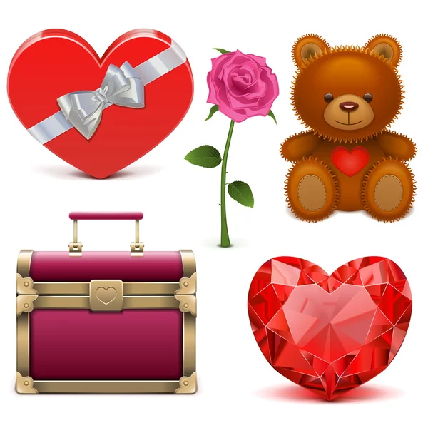 Vector Romantic Icons — Stock Vector