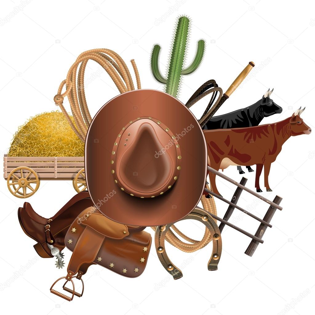 Vector Cowboy Ranch Concept