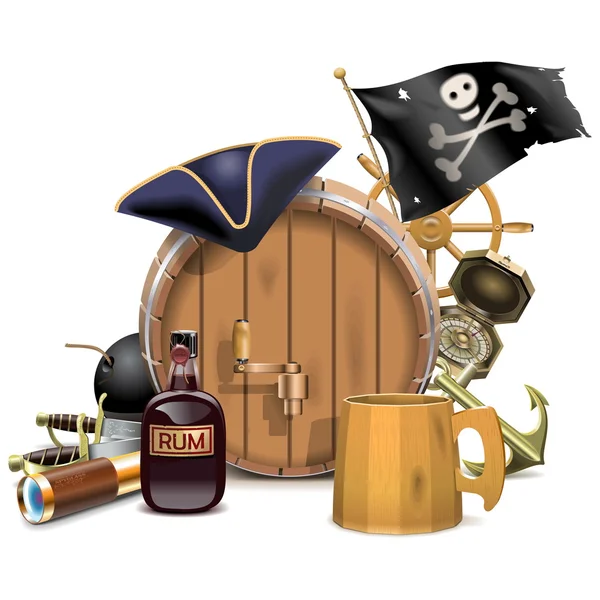 Vector Pirate Bar Concept — Stock Vector