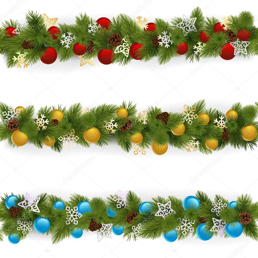 Vector Christmas Borders Set 4