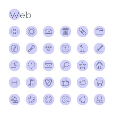Vektör yuvarlak Web Simgeler