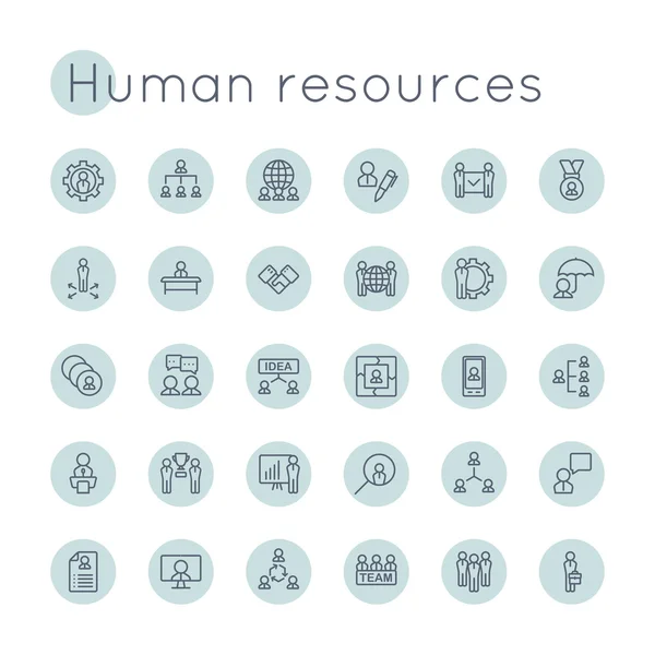 Vektör yuvarlak İK simgeler