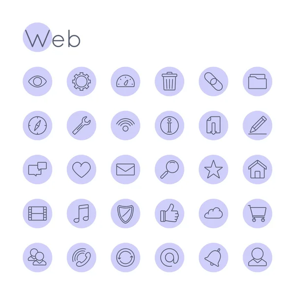 Vector ronde Web Icons — Stockvector