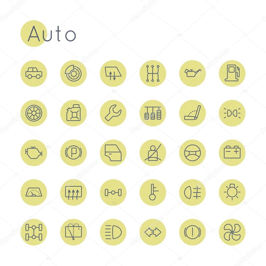 Vector Round Auto Icons
