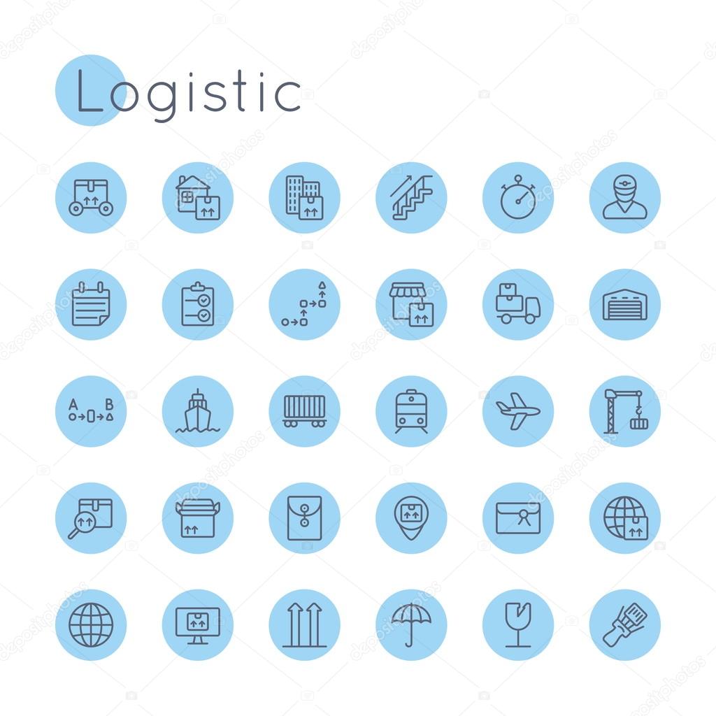 Vector Round Logistic Icons
