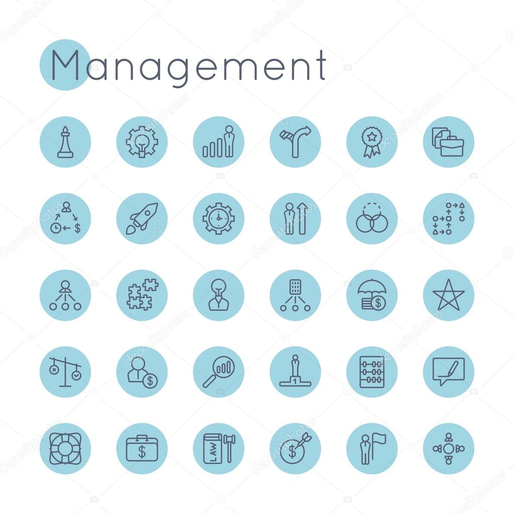 Vector Round Management Icons