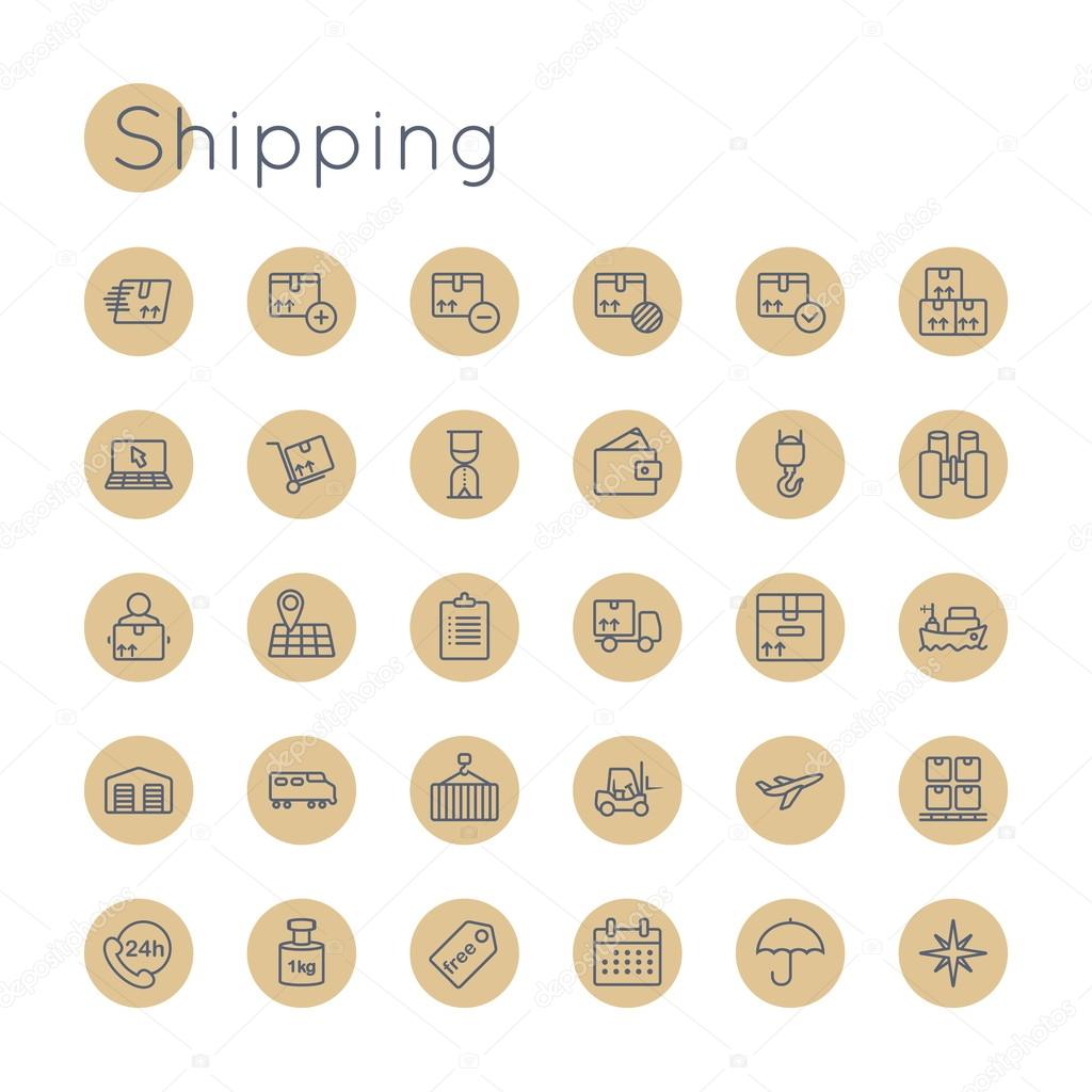 Vector Round Shipping Icons