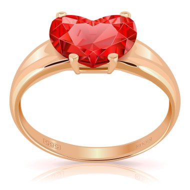 Vektör Ruby ile altın yüzük