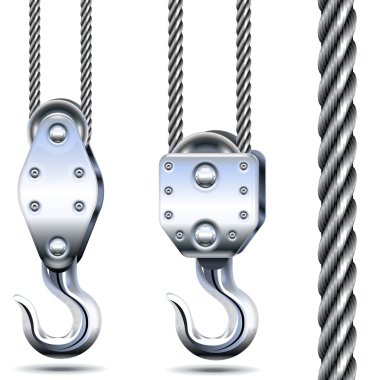 Vector Crane Hooks and Steel Rope clipart