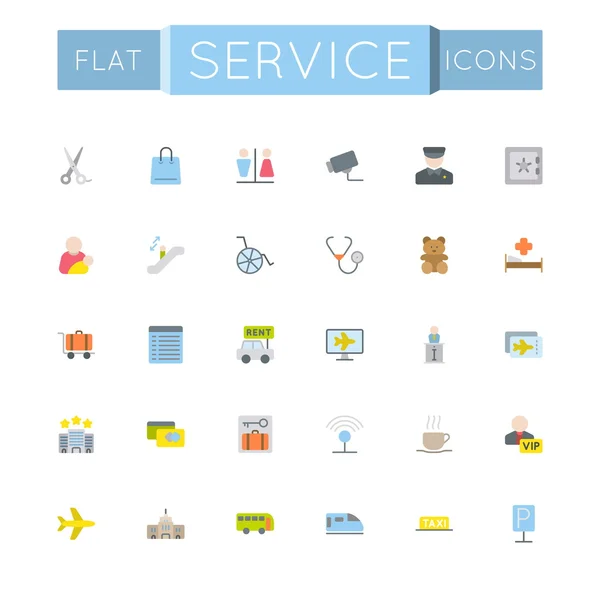 Vector platte Service pictogrammen — Stockvector