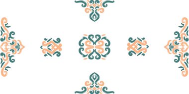 Sanatsal çerçeve tasarımı köşeli, kenarlı ve merkezli elementlerle donanımlı ve şeftali rengi ve soyut şekilli.