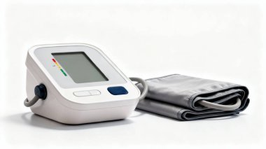 Kolay sağlık sınıflandırması için renkli gösterge ölçeğine sahip masaüstü otomatik kan basıncı izleme sistemi.