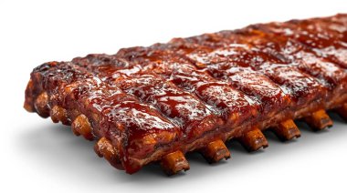 Yumuşak ızgara domuz pirzolası ve kalın yapışkan bal jöleli..