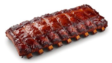 Tütsülenmiş domuz pirzolası ve beyaz barbekü sosu..