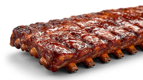 Yumuşak ızgara domuz pirzolası ve kalın yapışkan bal jöleli..