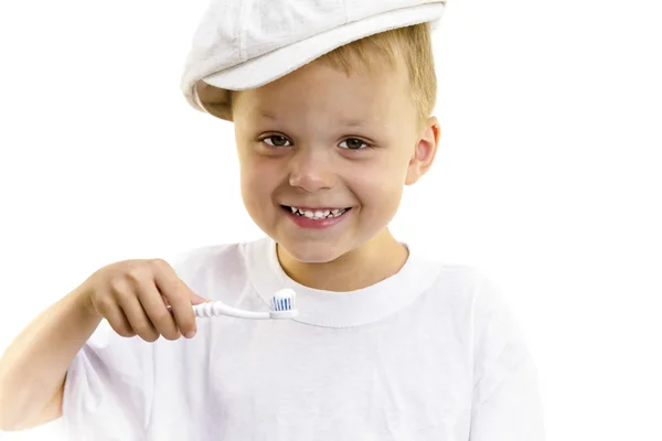 Boy brushing his teeth — Stock Photo, Image