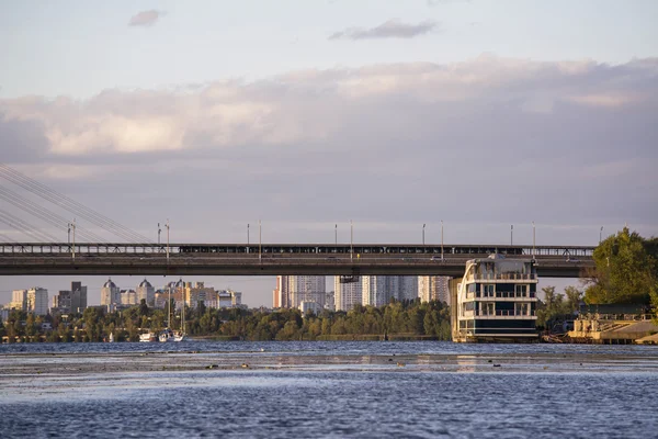 Bridge on the river and the sky — Stock Photo, Image