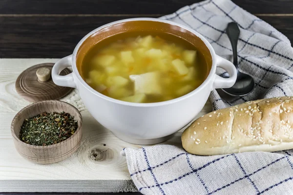 Soppa med grönsaker och kött — Stockfoto