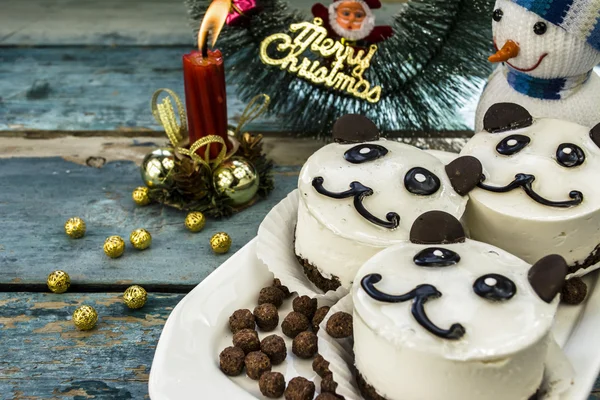 Panda Bear Christmas cake — Stockfoto