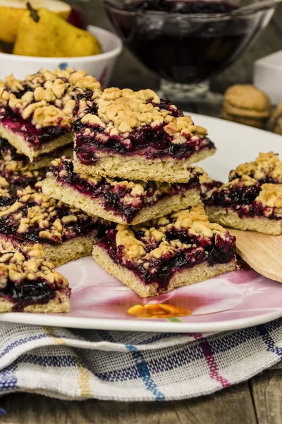 Cake with blueberry jam — Stock Photo, Image