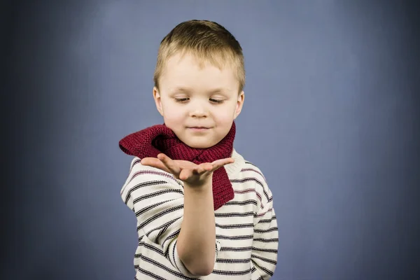 Funny kid shows gesture — Stock Photo, Image