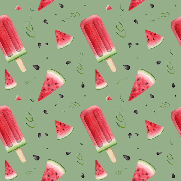 Suluboya, Şekilsiz Meyve ve Dondurma. Sevimli renkli dijital desenler