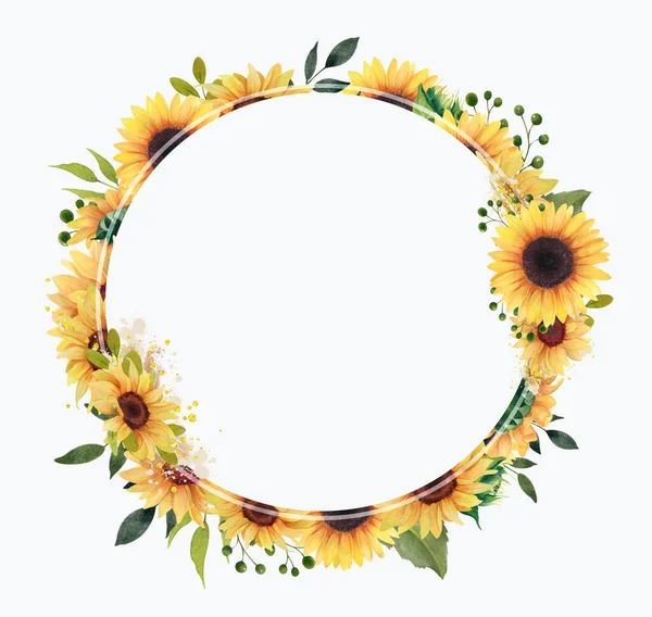 Sunflowers Frames, Geometry Frame, Watercolor clipart, Summer Wedding decor