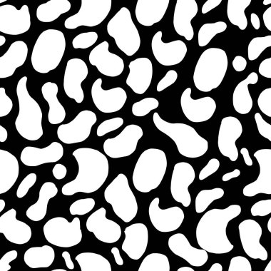 Noktaların kusursuz desenleri, vektör illüstrasyonları. Siyah elementler soyut bir çiçekte toplanır. Desenler için, tablo takımı tasarımı, duvar kağıdı, ambalaj.