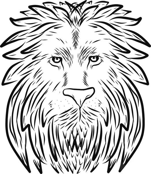 Cabeza de león - vector logotipo plantilla ilustración creativa. Animal gato salvaje cara signo gráfico. Orgullo, fuerte, símbolo de concepto de poder. Elemento de diseño. — Vector de stock