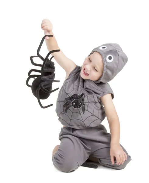 Boy dressed as a spider — Stock Photo, Image