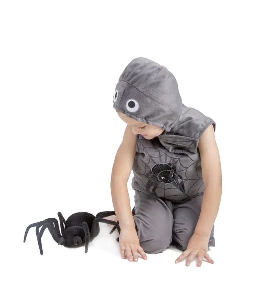 Αγόρι ντυμένος ως μια αράχνη — Φωτογραφία Αρχείου