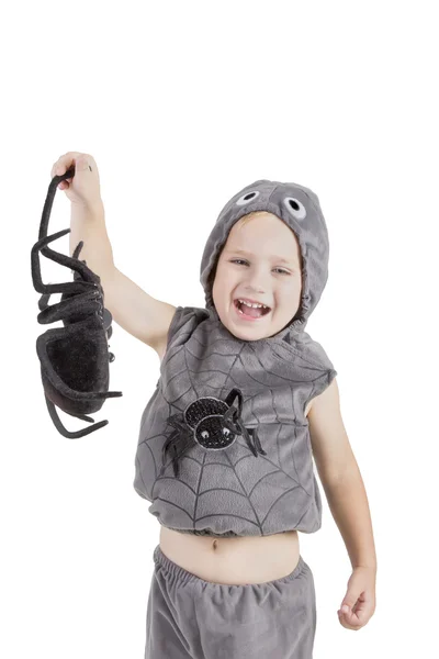 Junge als Spinne verkleidet — Stockfoto