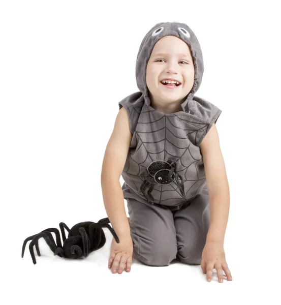 Menino vestido como uma aranha — Fotografia de Stock