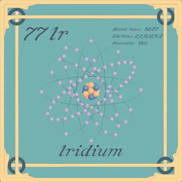 Periodensystem Iridium Buntes Symbol Vektor — Stockvektor