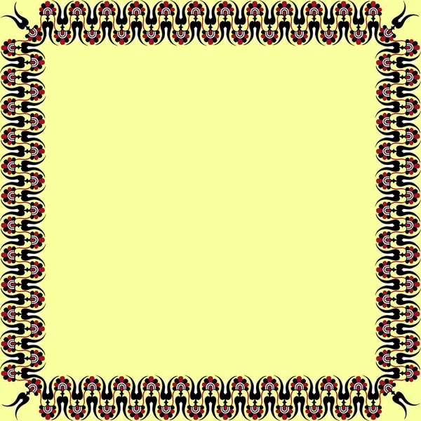 Cornice Quadrata Con Ornamento Greco Palmetta Stile Ornamento Greco Antico — Vettoriale Stock