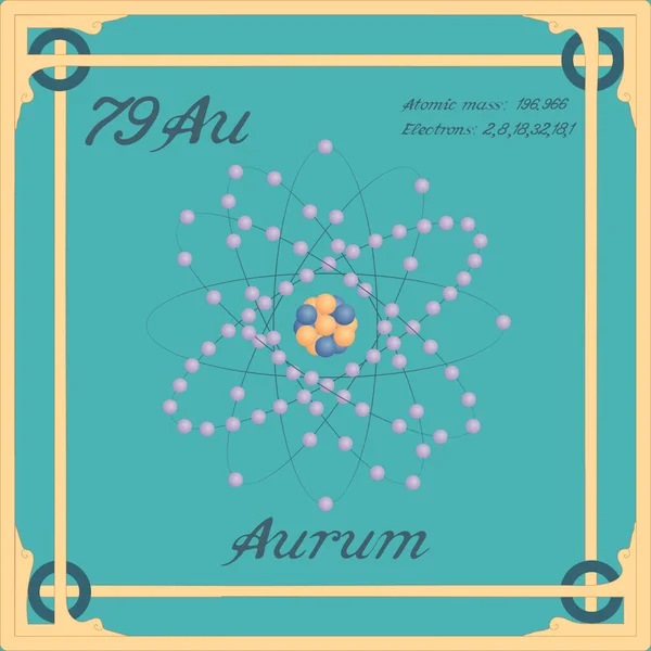 Periodensystem Aurum Buntes Symbol Vektor — Stockvektor