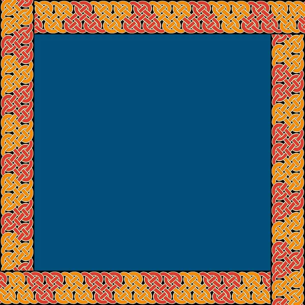 凯尔特传统装饰 正方形框架上有几何图形装饰 古老的传统B — 图库矢量图片