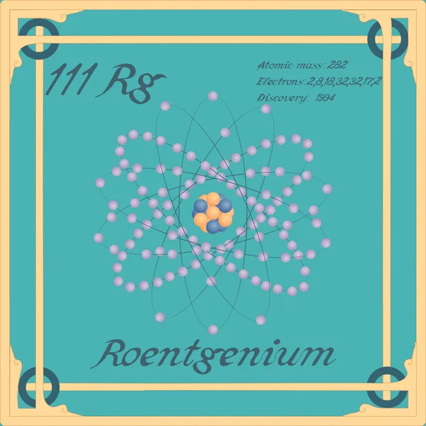 Elemento Tabela Periódica Ícone Colorido Roentgenium Vetor — Vetor de Stock