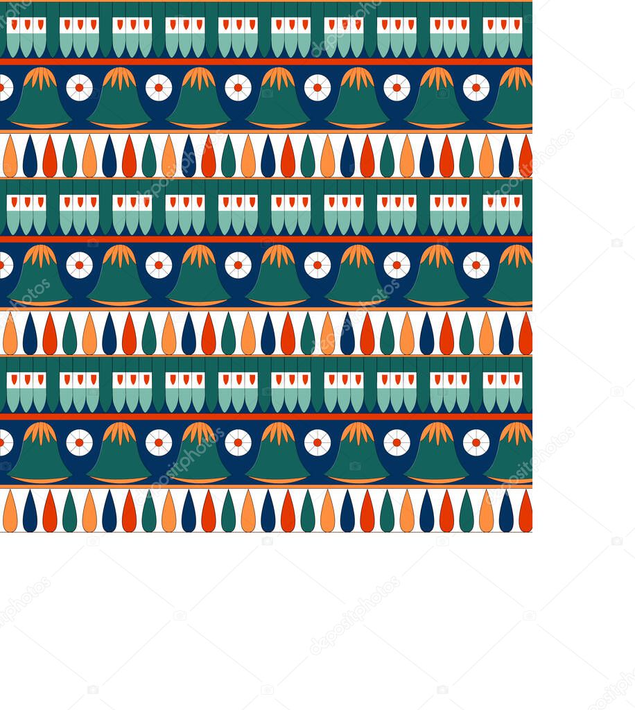 Egyptian traditional ornament. Seamless pattern with geometric ornament. Ancient traditions. Vector. 