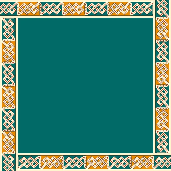 Ornamento Tradizionale Celtico Cornice Quadrata Con Ornamento Geometrico Antiche Tradizioni — Vettoriale Stock