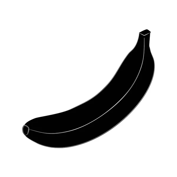 Banánová Silueta Ilustrace Izolované Bílém Pozadí Vektor — Stockový vektor