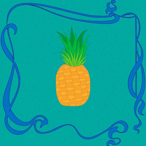 Klasik Arka Planda Ananas Rengi Çizimi Vektör — Stok Vektör