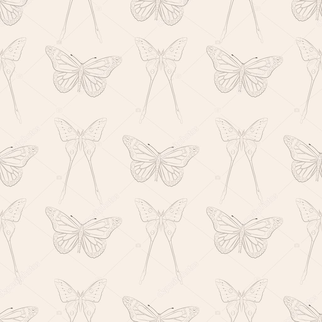 Seamless pattern with insects. Element for design. Vector.
