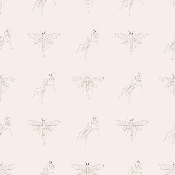 Patrón Sin Costuras Con Insectos Elemento Para Diseño Vector — Archivo Imágenes Vectoriales