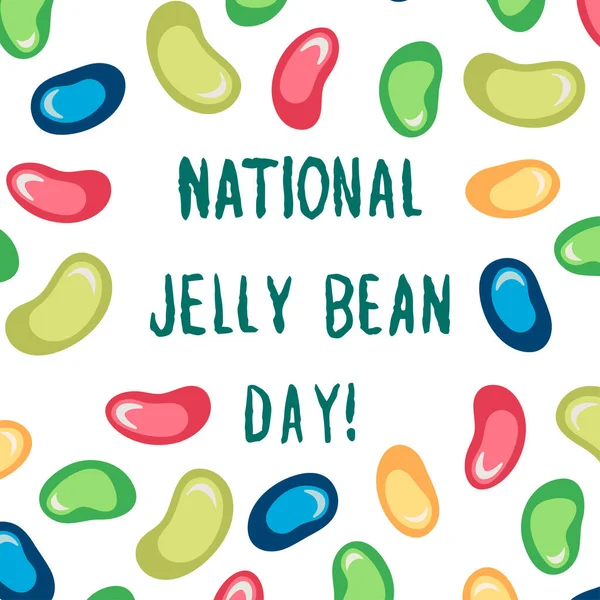 Jelly Bean Jour Férié Modèle Carte Vœux Conception Dessin Animé — Image vectorielle