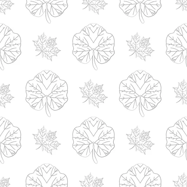 葉とシームレスなパターン デザインの要素 ベクトル — ストックベクタ
