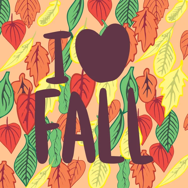 Herbstzeitgestaltung Mit Text Und Farbenfrohen Herbstlichen Elementen Vektor — Stockvektor