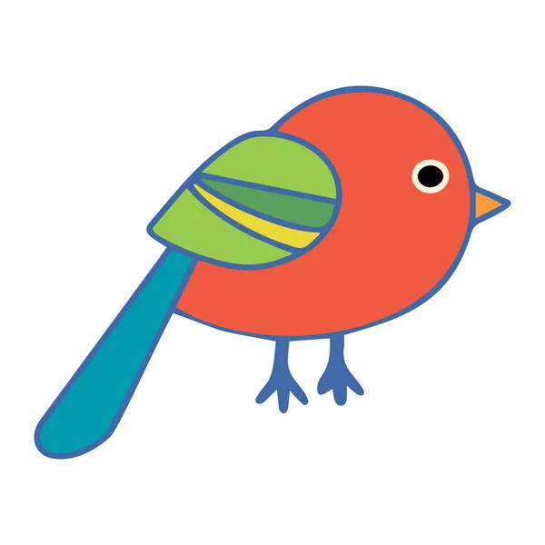 Стилізований Яскравий Зимовий Птах Елемент Зимового Дизайну Векторні — стоковий вектор