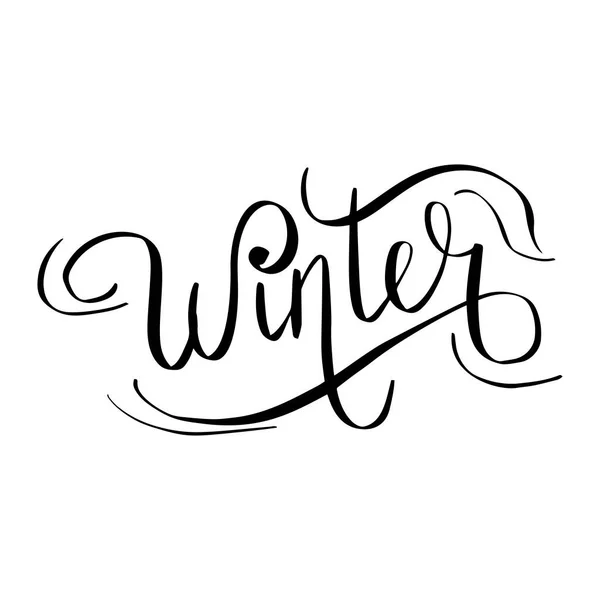 冬のタイムレタリングデザイン 冬のデザインのための要素 ベクトル — ストックベクタ